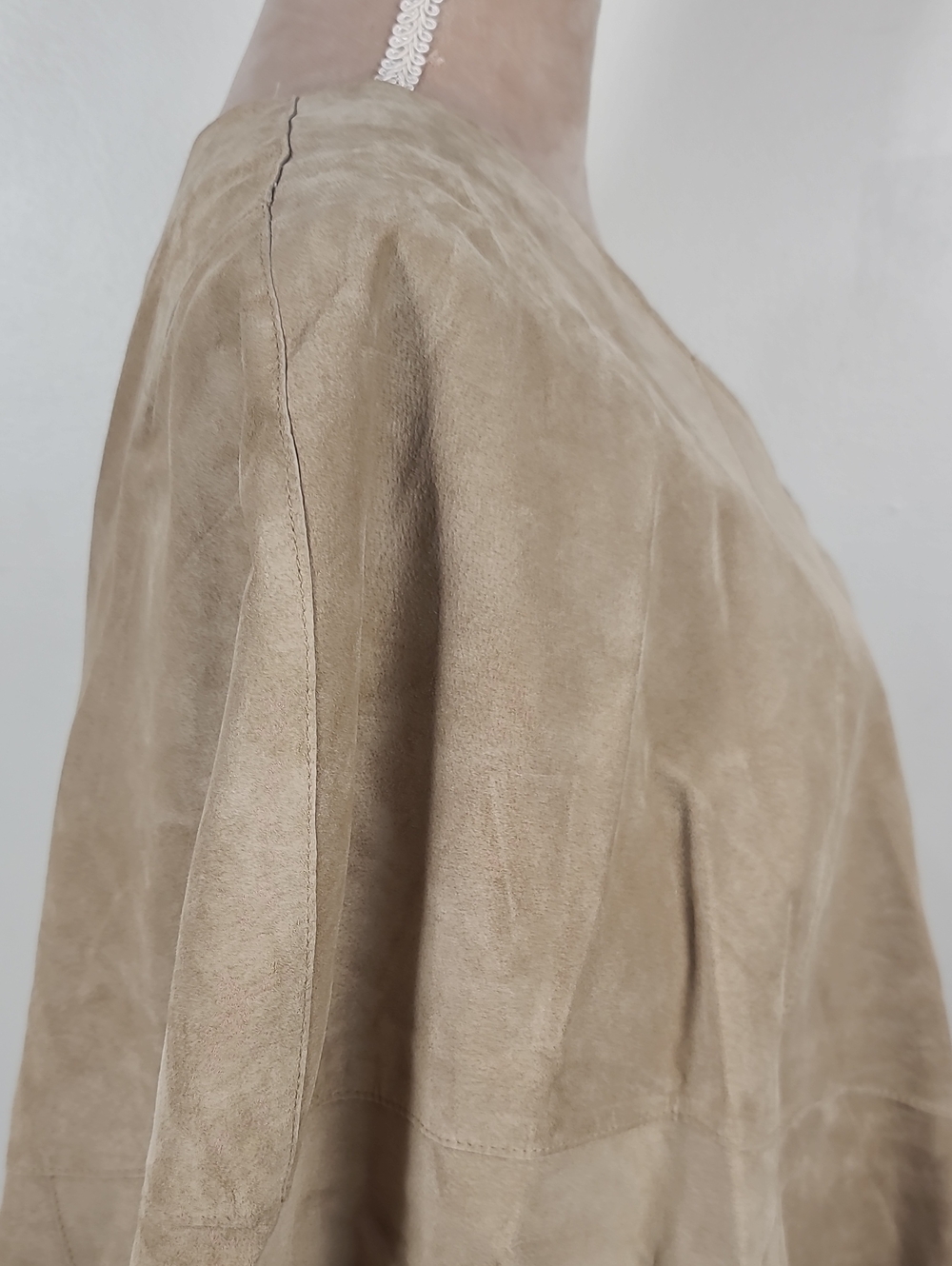 Vtg Y2K INC International Concepts Tan Boho Suede Leather Festival Poncho S/M - Picture 8 of 15